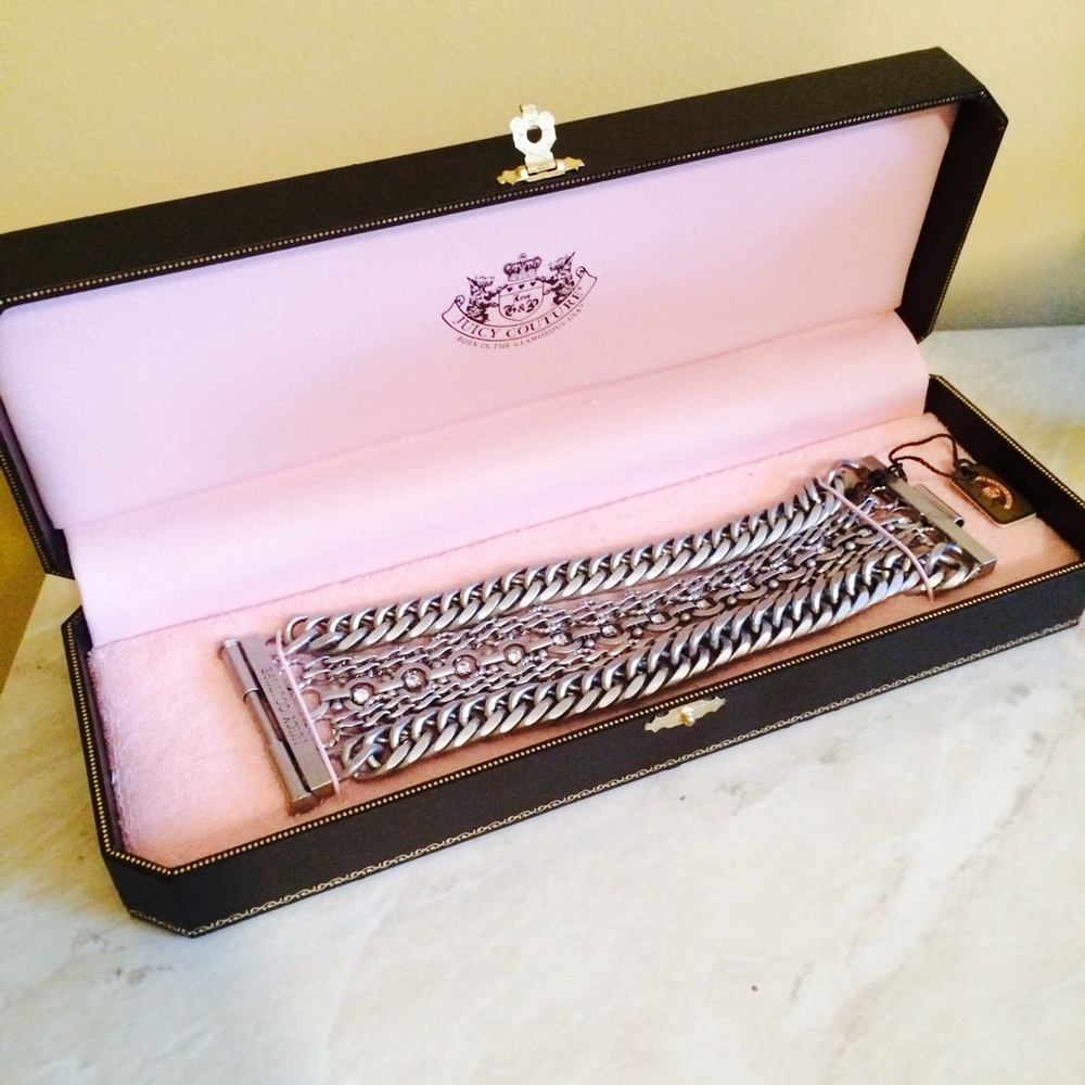 Juicy Couture Silver Multi Chain Bracelet NWT!